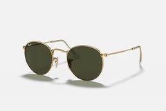 Authentic Ray Ban Round Metal Gold Frames, Green Lenses RB3447 50mm Unisex