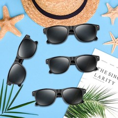 NEBURORA 6 Pack Black Sunglasses Bulk Retro Black Shades Party Sunglasses for…