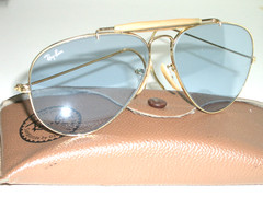 58mm VINTAGE B&L RAY-BAN GEP BLUE TRANSITIONAL OUTDOORSMAN AVIATOR SUNGLASSES