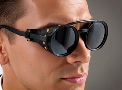 Dark Black Lens Sunglasses Street Wear Wrap Around UV400 Protection Classic New