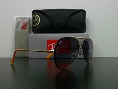Ray-Ban RB3584N Blaze Aviator Sunglasses Gold Gradient 61mm Never Worn
