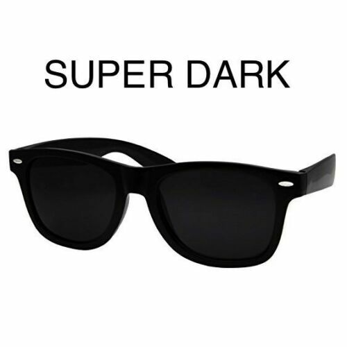 Wayfare Style Sunglasses Black Super Dark Lens 2 Pack 80s Retro Vintage 100%UV