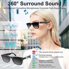 Lentes Inteligentes Gafas De Sol Bluetooth con Chat GPT Traductor Llamads Musica