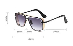 SUNGLASSES MEN DESIGNER STYLE SHIELD FANCY FLAT TOP RETRO MODERN LARGE GOLD 2023