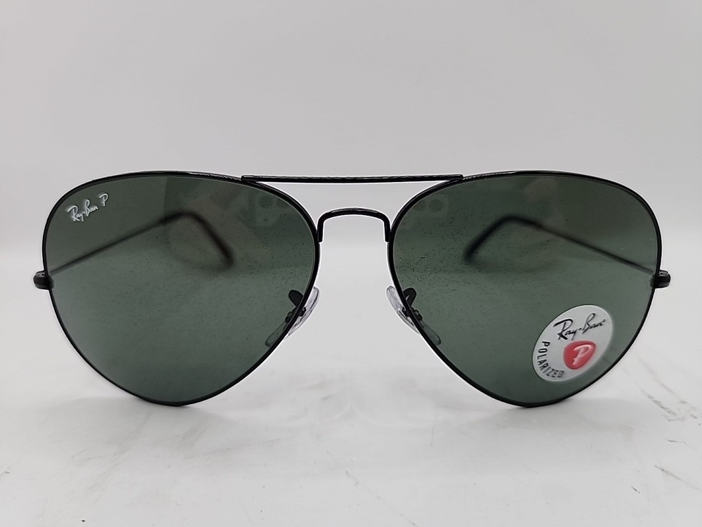 NEW Ray Ban RB3025 Aviator Large Metal 002-58 Black G-15 Green 52-14-140