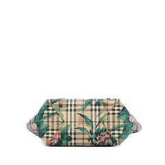 Burberry Small Haymarket Check Coated Canvas Floral Print Canterbury Tote Multi