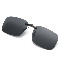 Square Clip on Sunglasses Women Polarized Black Lens UV400 Night Vision Driving