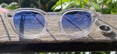 Men Blue Gradient Sunglasses Johnny Depp Sunglasses handmade blue sunglasses