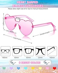 16 Pair Heart Shaped Sunglasses Bulk Witch Birthday Party Sunglasses Candy Co…