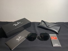 Authentic Ray-Ban RB8313 Aviator Carbon Fibre Polarized G-15 Green 61-13