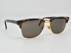 Bolle 1471 Blue Tortoise Gold Frame Grey TNS Lens Horn Rim Sunglasses France