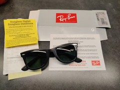 Vintage B&L Ray-Ban US Wayfarer Sunglasses & Box L2008 Black Ebony G15 50mm 22mm