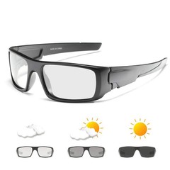 Photochromic Polarized Sunglasses for Men Women UV Protection Medium, Black