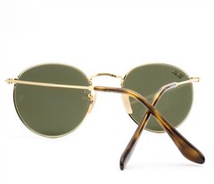 Ray-Ban Sunglasses RB3447N 001/30 Round Flat Arista Gold Flash Glass 50mm w/case