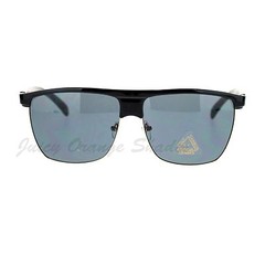 Unisex Fashion Sunglasses Half Rim Style Square Metal Plastic Frame UV 400
