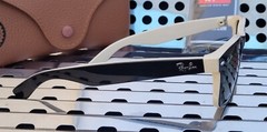 New Ray Ban RB2132 C875New Wayfarer Sunglasses Black on Beige w/55mm G15 Green