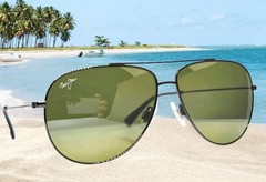 MAUI JIM ruthenium/green HAUOLI polarized HT665-17A/MJ0665S-002 sunglasses NEW!