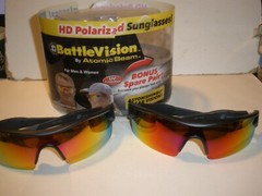 Lot of 2 Battle Vision by Atomic Beam HD Polarized Sunglasses