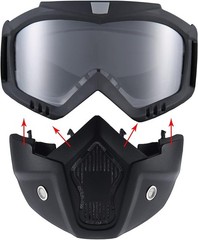2Pcs Paintball Mask Anti Fog,Tactical Full Face Mask Ski Mask Goggles Detacha…