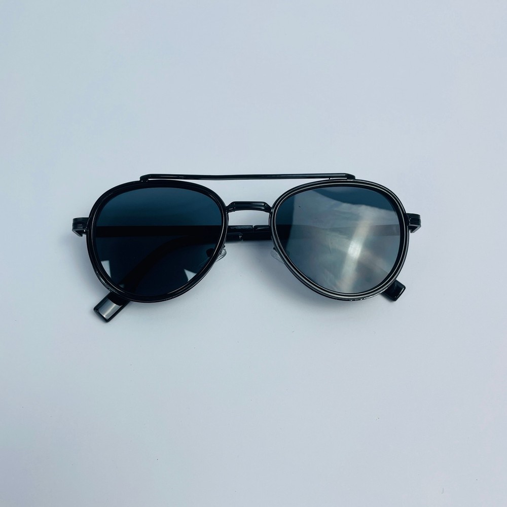 RAPICCA Double Bridge Round Polarized Sunglasses for Men Women Retro Metal Frame