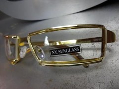 Men’s CONTEMPORARY MODERN Style Clear Lens EYE GLASSES Gold Metal Fashion Frame
