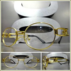 Classy Sophisticated Vintage Retro Style Clear Lens EYE GLASSES Gold Metal Frame