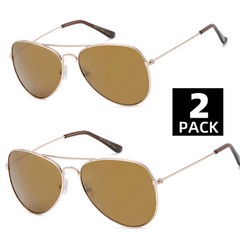 2 PAIRS Men’s Aviator Metal Sunglasses Driving Sport Outdoor Fishing Eyewear