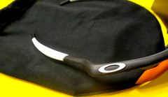 OAKLEY PRO M FRAME MATTE BLACK W POSITIVE RED STRIKE IRIDIUM NO HINGE SUNGLASSES