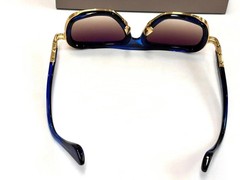 Dita LXN-EVO DT DTS403-WTI-GLD-57 Matte BlUE/ Gold Metal Sunglasses Yellow Lens.