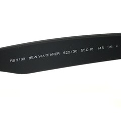 Ray-Ban Sunglasses RB2132 NEW WAYFARER 622/30 Matte Black w/ Silver Flash 55 mm