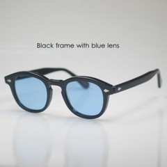 Men solid Acetate Johnny Depp blue sunglasses mens hipster sky blue lens glasses