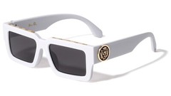 MEN GOLD LION HEAD MEDALLION SUNGLASSES CLASSIC CASUAL RETRO DESIGNER OUTDOOR