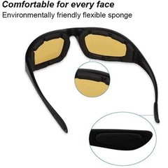 3 Pairs Motorcycle Sports Biker Riding Glasses Padded Wind Resistant Sunglasses