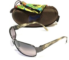 RARE MAUI JIM MAKENA SUNGLASSES Gunmetal w Grey Polarized Lenses MJ 244-02 Italy