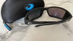 Costa Del Mar Sunglasses Blackfin Black Matte Frame 580P Green Mirror W/Case -FS