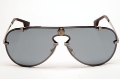Versace Sunglasses Pilot Shield Gunmetal Grey Mirror MOD VE 2243 1001/6G