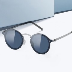Round Frame Polarized Sunglasses Rotate Adjustable Photochromic Vintage Glasses