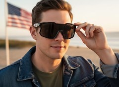 Oversize Sporty Wrap Around Large SUNGLASSES For Men Patriotic American USA Flag