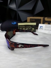 Costa Style Tortoise Tuna Alley Sunglasses Blue Mirrored Polarized Lens Case Box