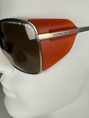 PORSCHE DESIGN P 8600 B Titanium Oversized Men’s Women’s Silver/Red Sunglasses .
