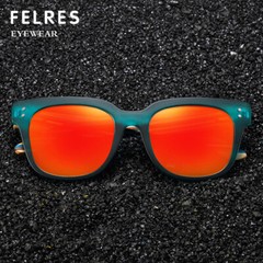 Handmade Unisex Wood Polarized Sunglasses Wooden Temple Square Outdoor Glasses