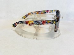 Custom PixelVivid Rainbow Metallic Marble Sunglasses with Gold Mirror Lenses
