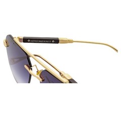 Maybach Rimless Round Metal Aviator Sunglasses Gold Frame Lavender Fade MH14