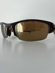 Oakley Flak 12-901 Sunglasses 63-14 smaller Rootbeer plastic frame w/ gold logos