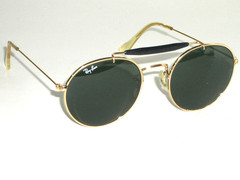 52[]21MM VINTAGE B&L RAY BAN W0921 G15 ROUND OUTDOORSMAN AVIATOR SUNGLASSES