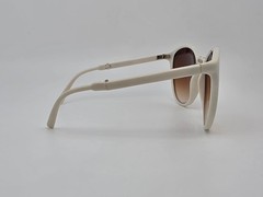 Ferarri White Frame Amber Brown Gradient Lens Folding Sunglasses w/ Case 55mm