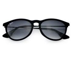 Ray-Ban Women Sunglasses RB4171 Erika Matte Black Frame Grey Gradient Lens 54mm