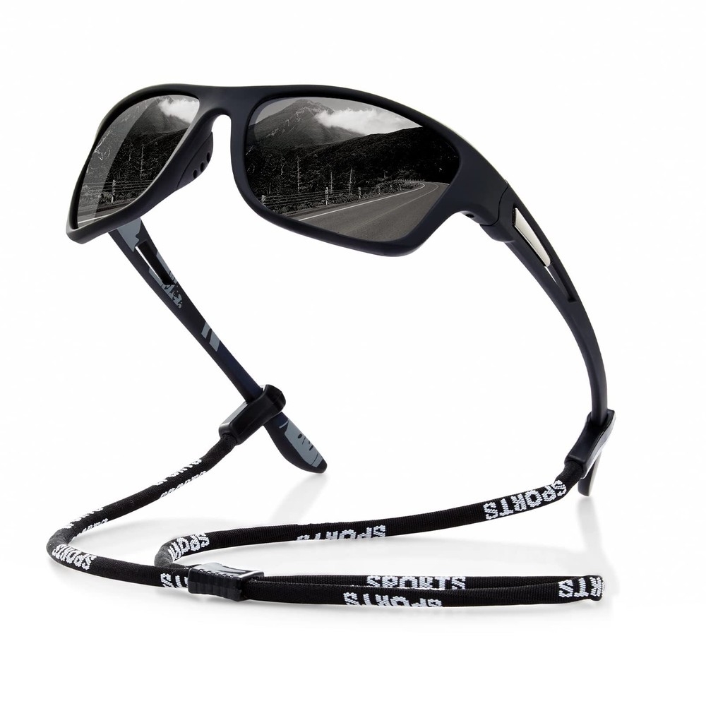 suoso Polarized Sports Sunglasses for Men: UV400 Protection Glasses Womens Wr…