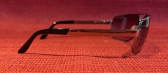 Metal Square Sunglasses Silver Frame Brown Lens Solid Pattern Men