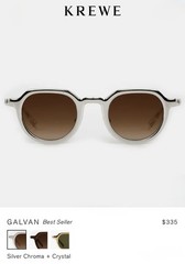 KREWE Galvan Silver Chroma + Crystal Sunglasses